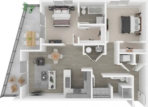 Columbia Riverwalk 2x2 E Floor Plan